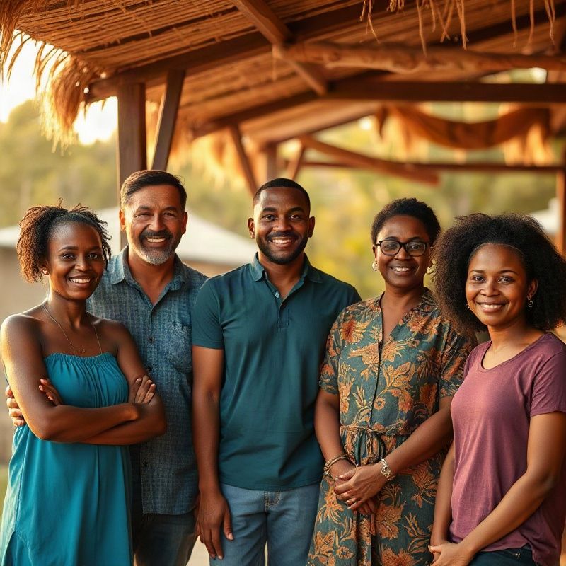 A candid group portrait of the small Mintwswift team in a Nyali coastal setting